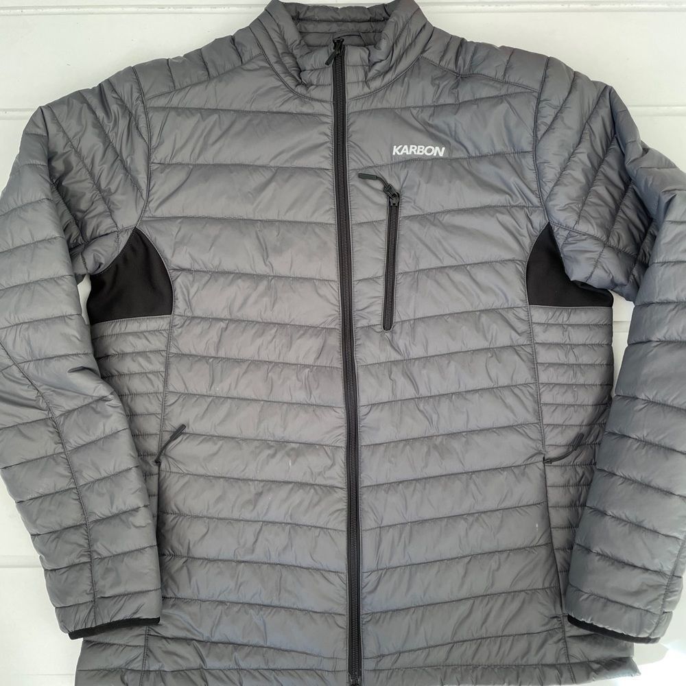 Karbon Men's Quest II Ultralight Puffer Jacket In Grey and Black Size XL - Picture 3 of 13
